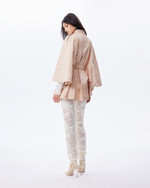 Theo The Label Chloe Trapunto Trench Cape In Sand