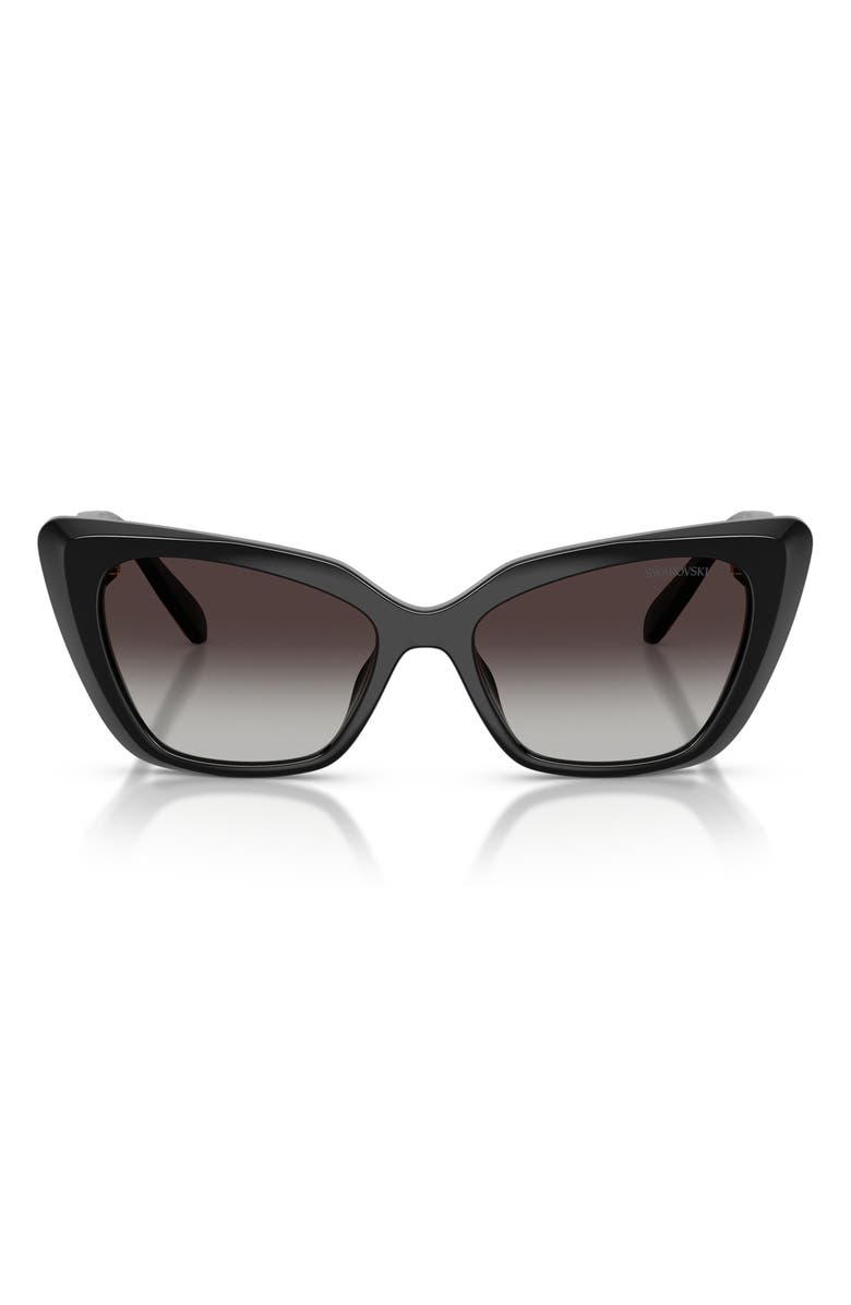 Swarovski 54mm Cat Eye Sunglasses, Main, color, Black / Grey Gradient