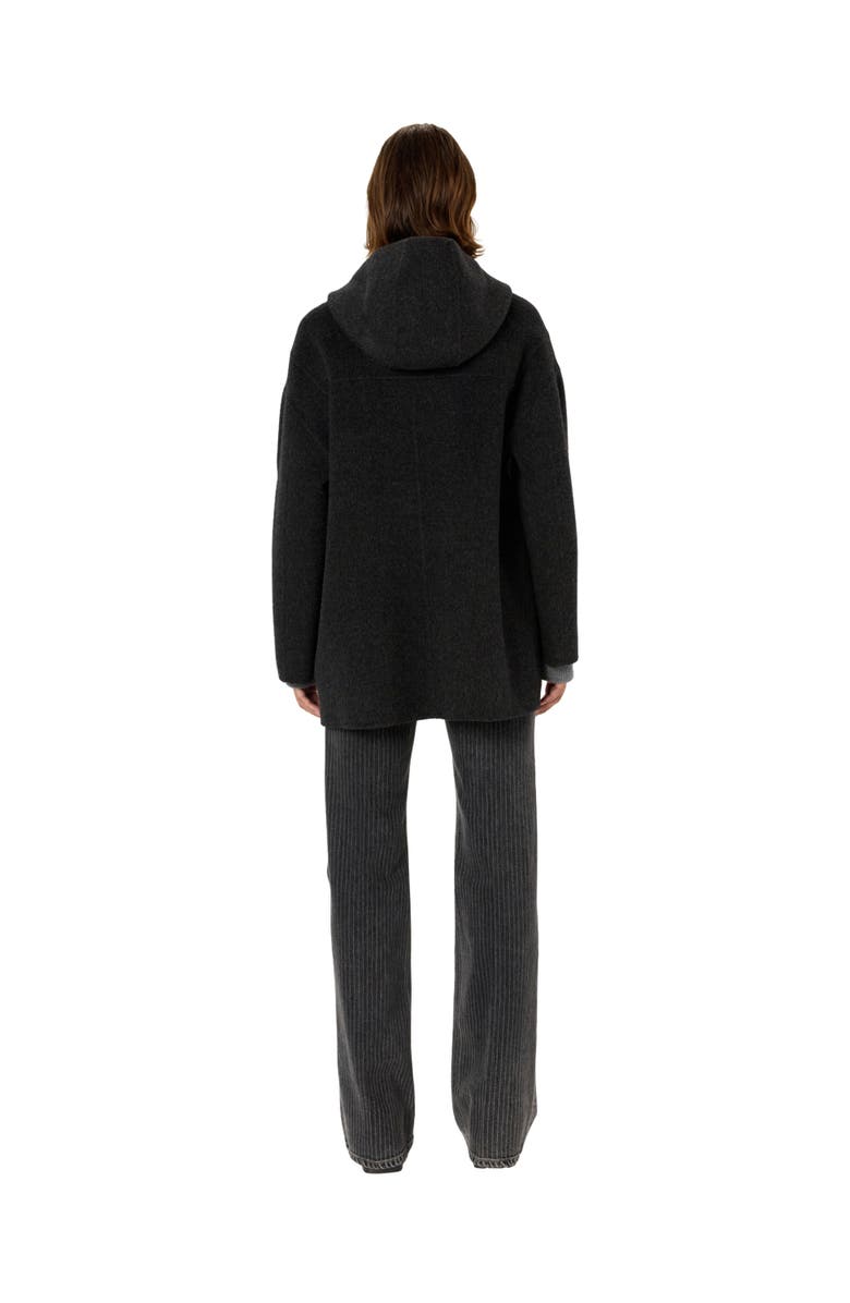 GERARD DAREL Malina Hooded Wool Coat, Alternate, color, Charcoal