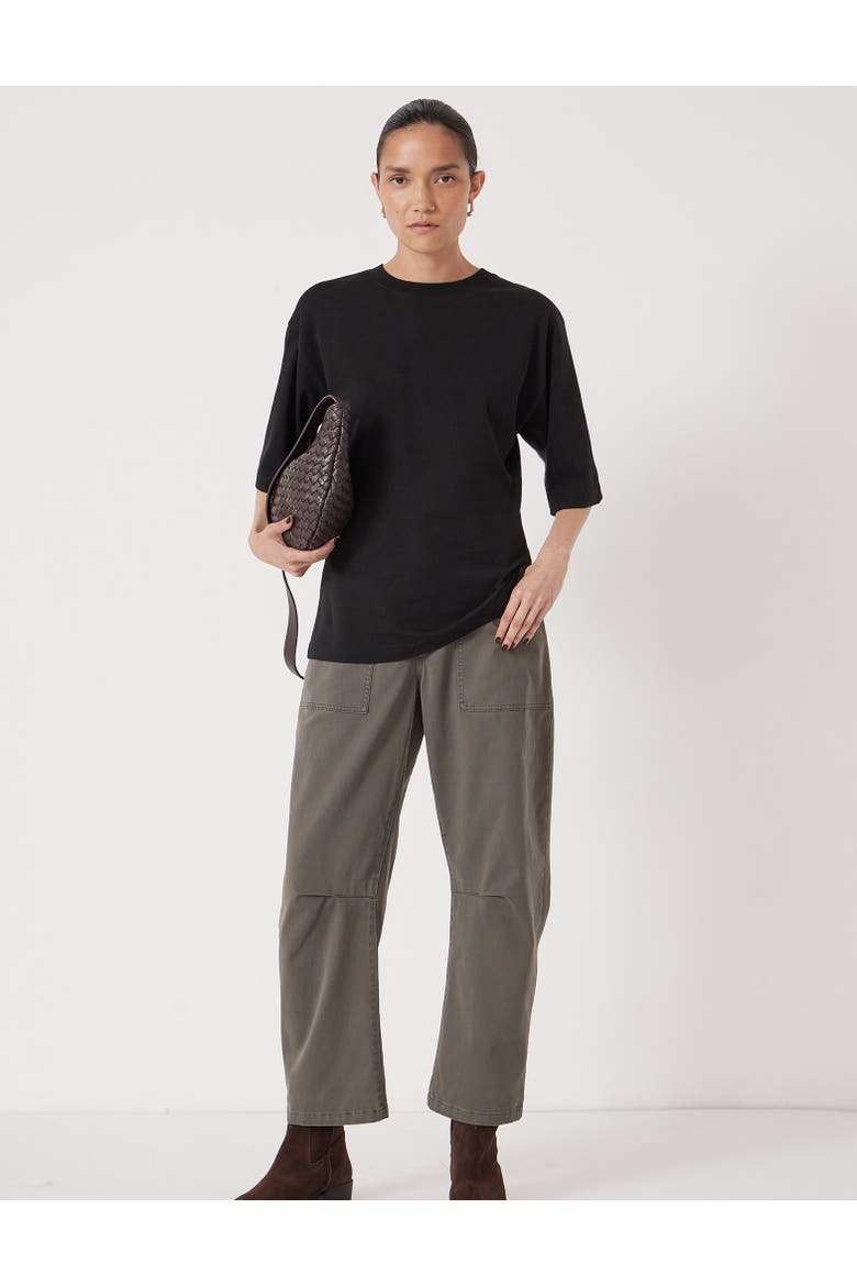 Zip Detail Short Sleeve T-Shirt, Alternate, color, Black