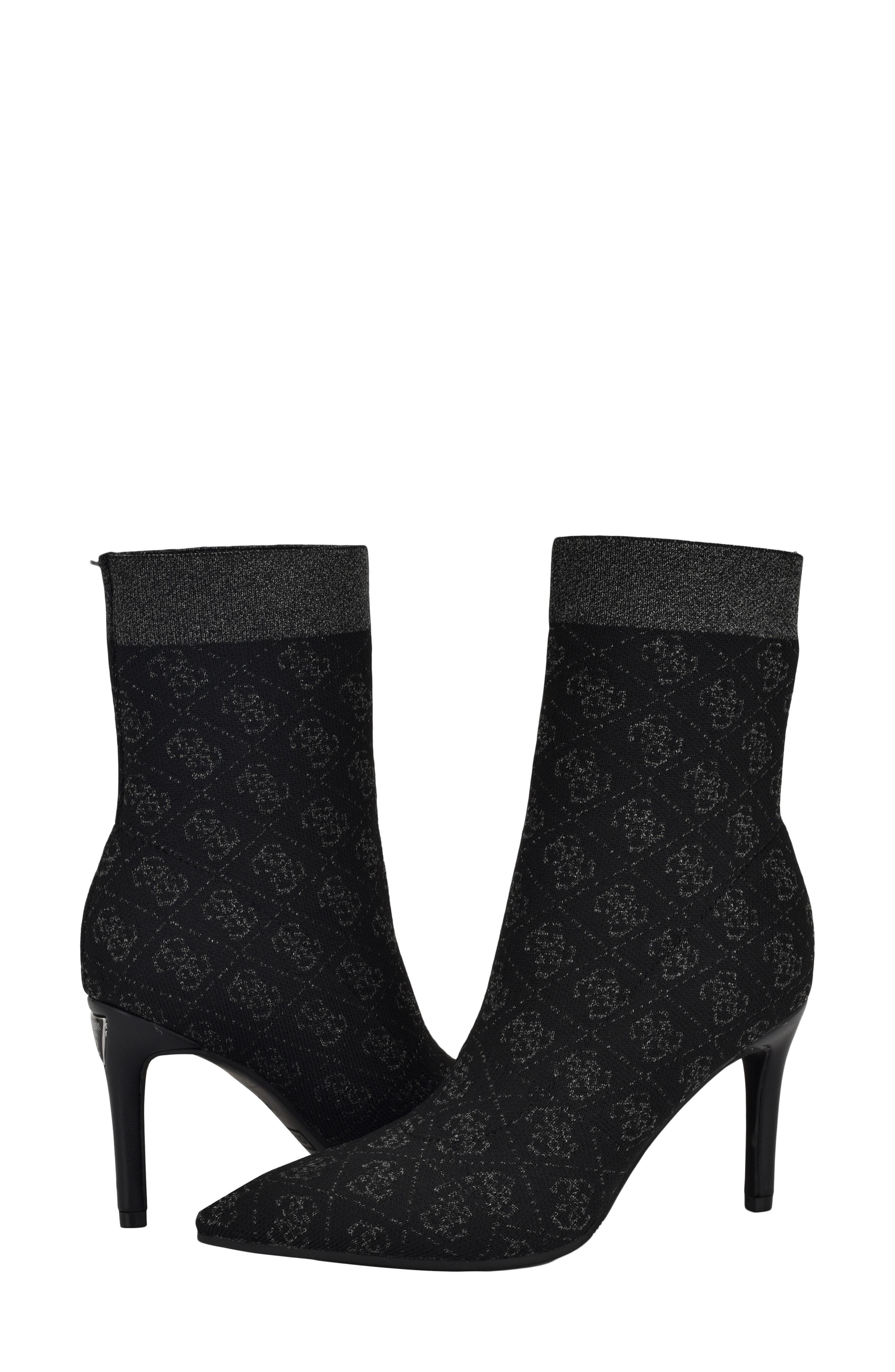 GUESS Richerynt Knit Stiletto Bootie, Alternate, color, Black