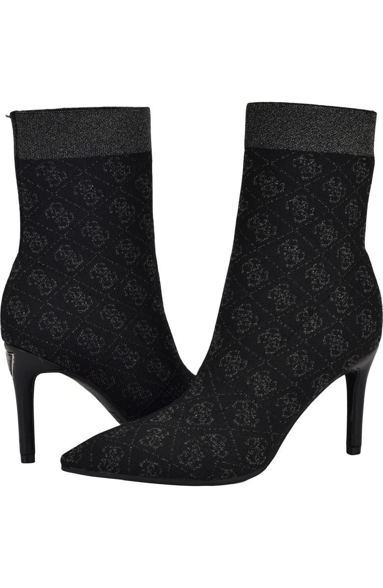 GUESS Richerynt Knit Stiletto Bootie, Alternate, color, Black