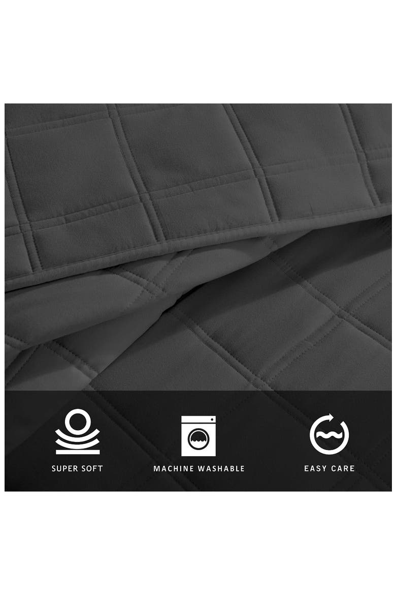 Stonewashed Solid Microfiber Quilt & Sham Set, Alternate, color, DARK GREY