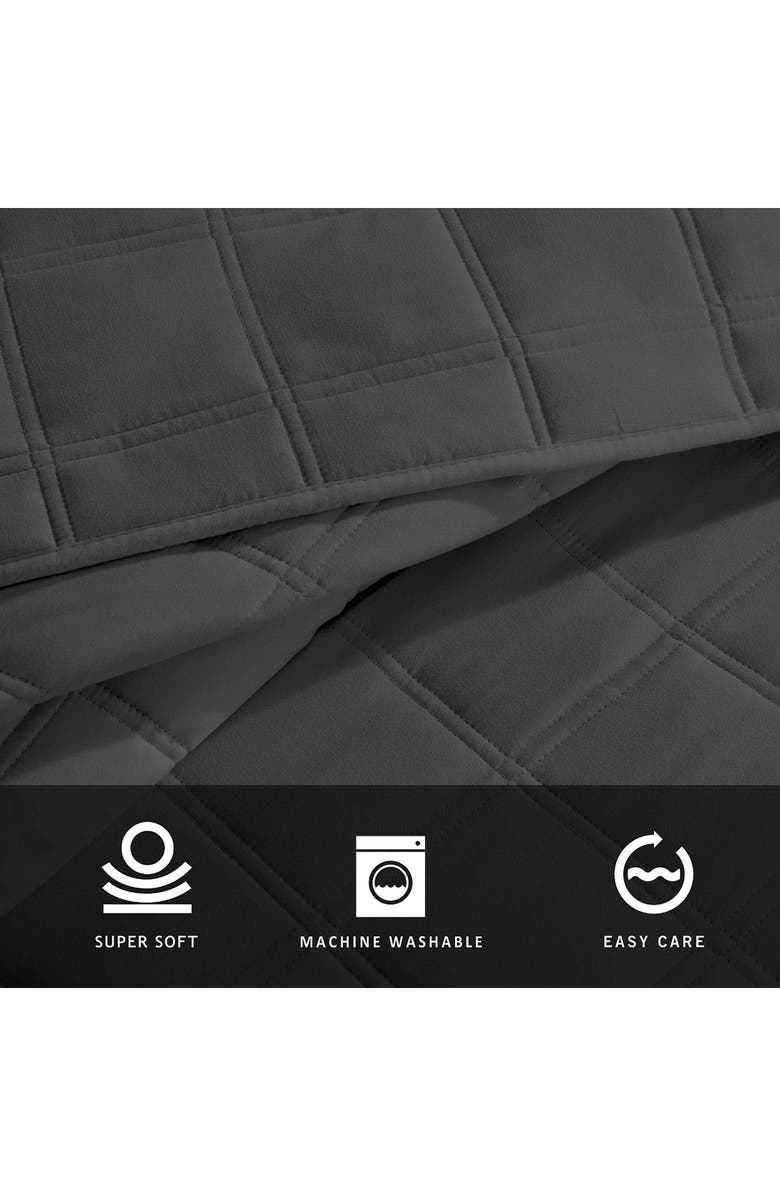 Kenneth Cole Reaction Stonewashed Solid Microfiber Quilt & Sham Set, Alternate, color, Dark Grey