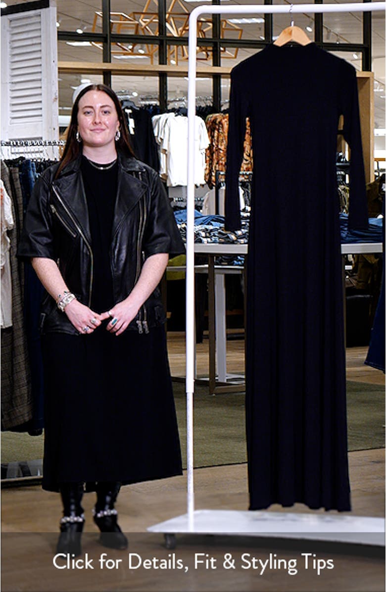 Mock Neck Long Sleeve Maxi Dress, sales video thumbnail