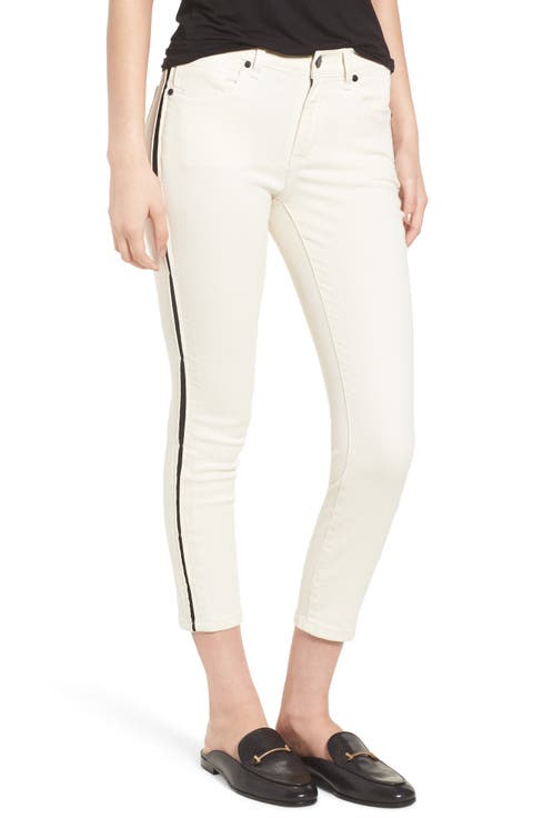 Demi Inset Stripe Skinny Jeans (Natural)