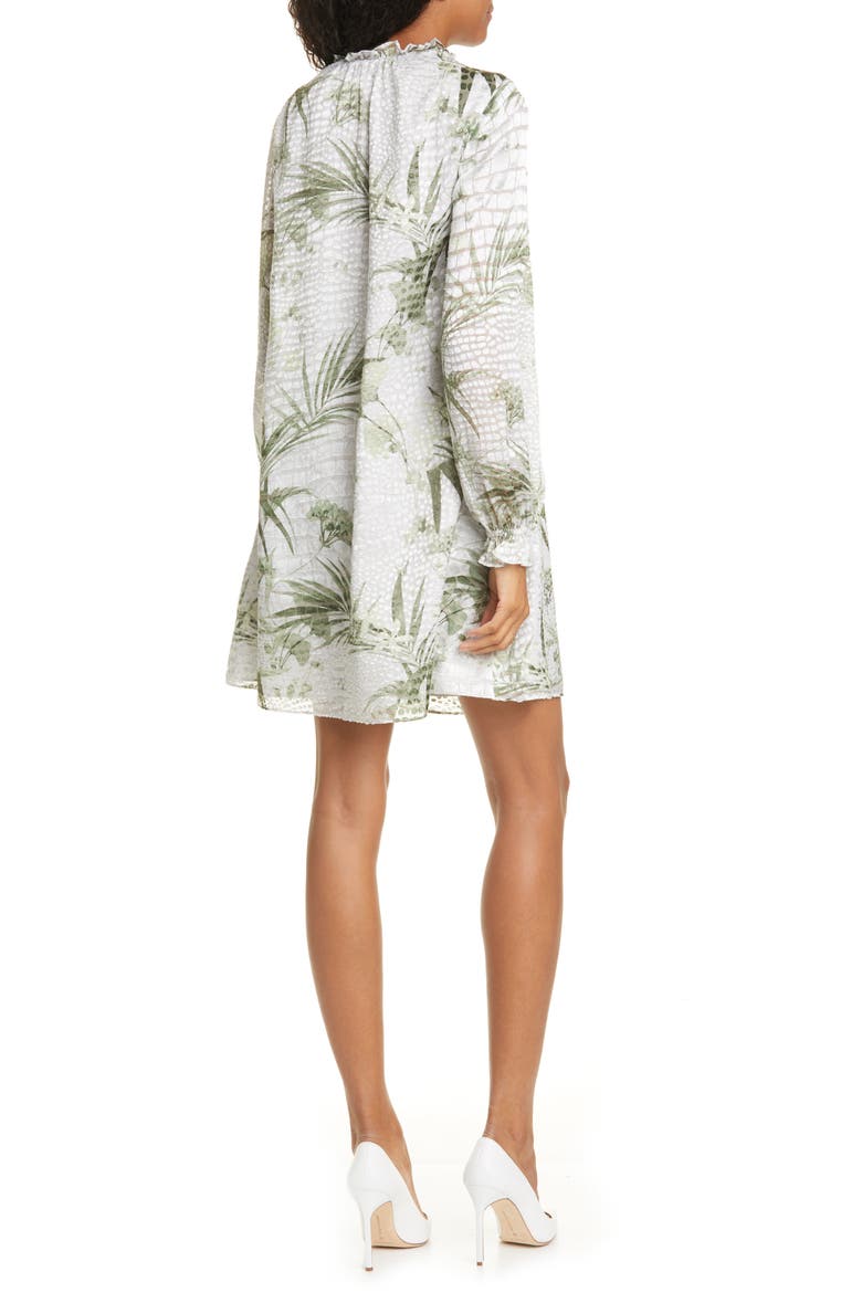 Glimmah Highland Floral Long Sleeve Shift Dress, Alternate, color, GREY