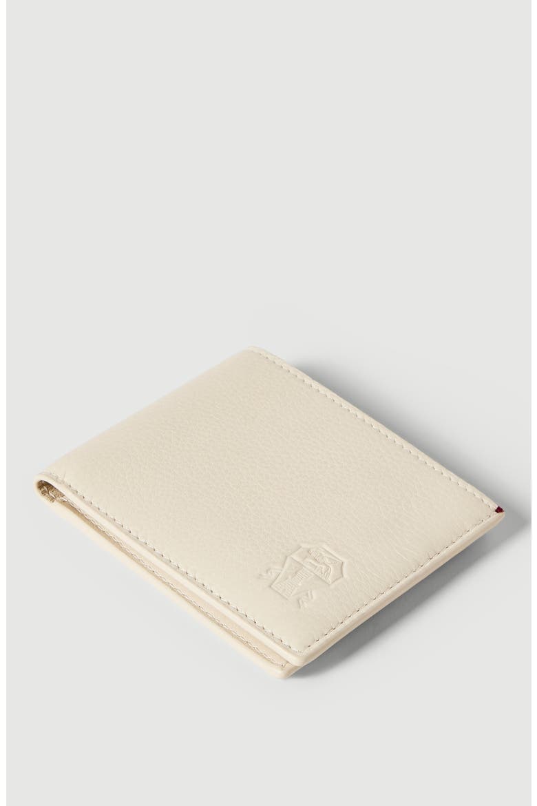 Fine grain calfskin wallet, Alternate, color, Chalk