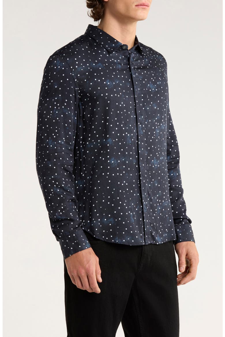Rodney Hidden Placket Button-Up Shirt, Alternate, color, BLACK