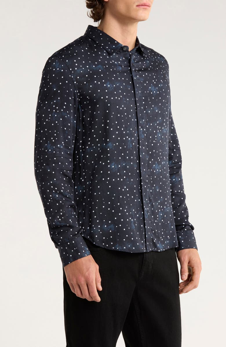 John Varvatos Rodney Hidden Placket Button-Up Shirt, Alternate, color, Black