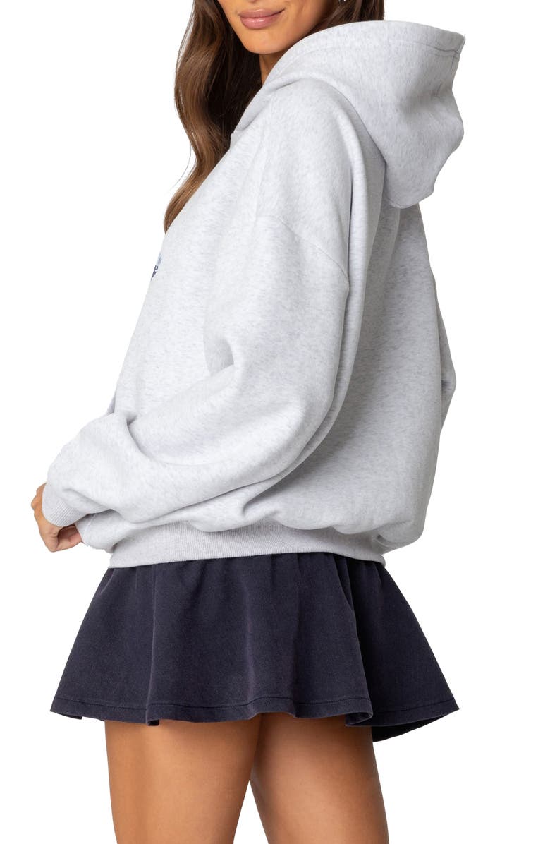 EDIKTED Retro Rides Graphic Hoodie, Alternate, color, Gray-Melange