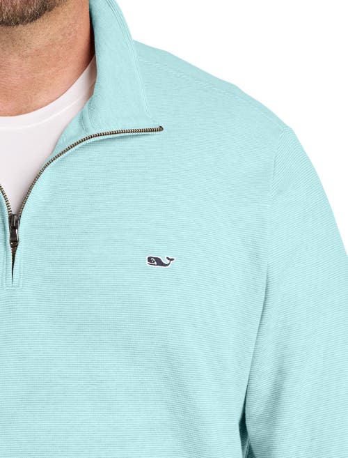 Vineyard Vines Saltwater Quarter Zip Long Sleeve Sweatshirt In Aqua Haze Heather