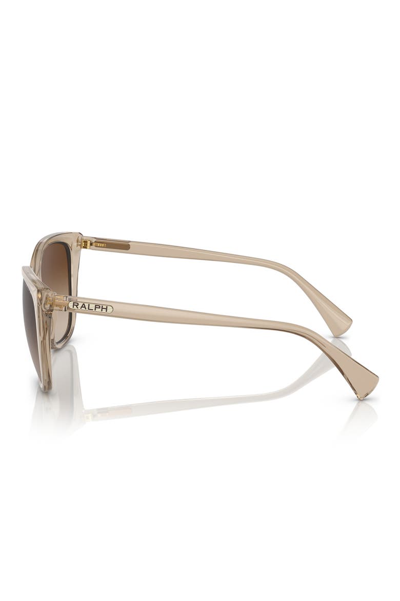 56mm Butterfly Sunglasses, Alternate, color, TRANSPARENT BROWN / BROWN