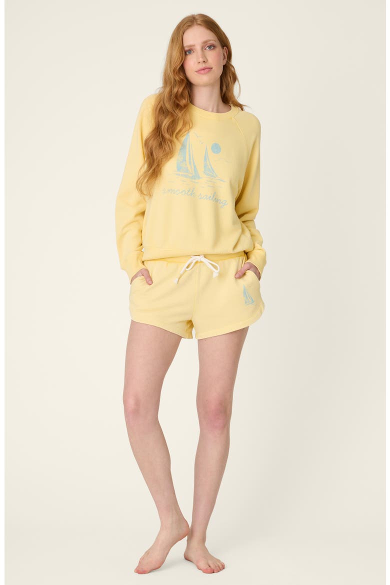Meet Me by the Sea Cotton French Terry Graphic Sweatshirt, Alternate, color, SUNSHINE