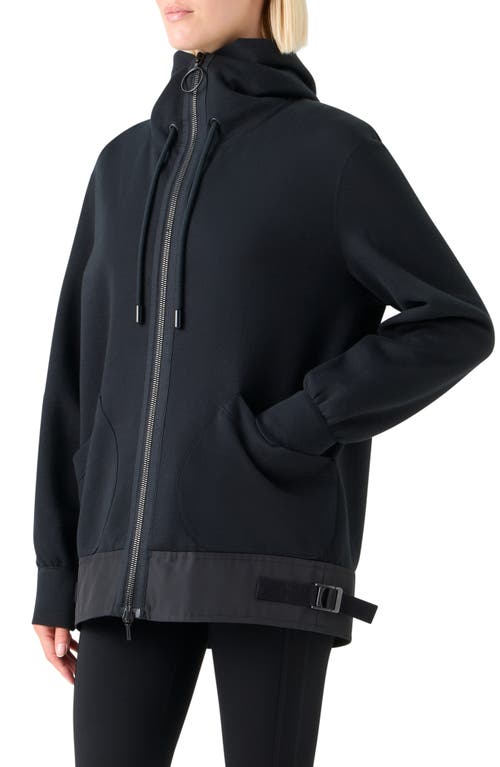 Akris Punto Mixed Media Hooded Jacket In Black