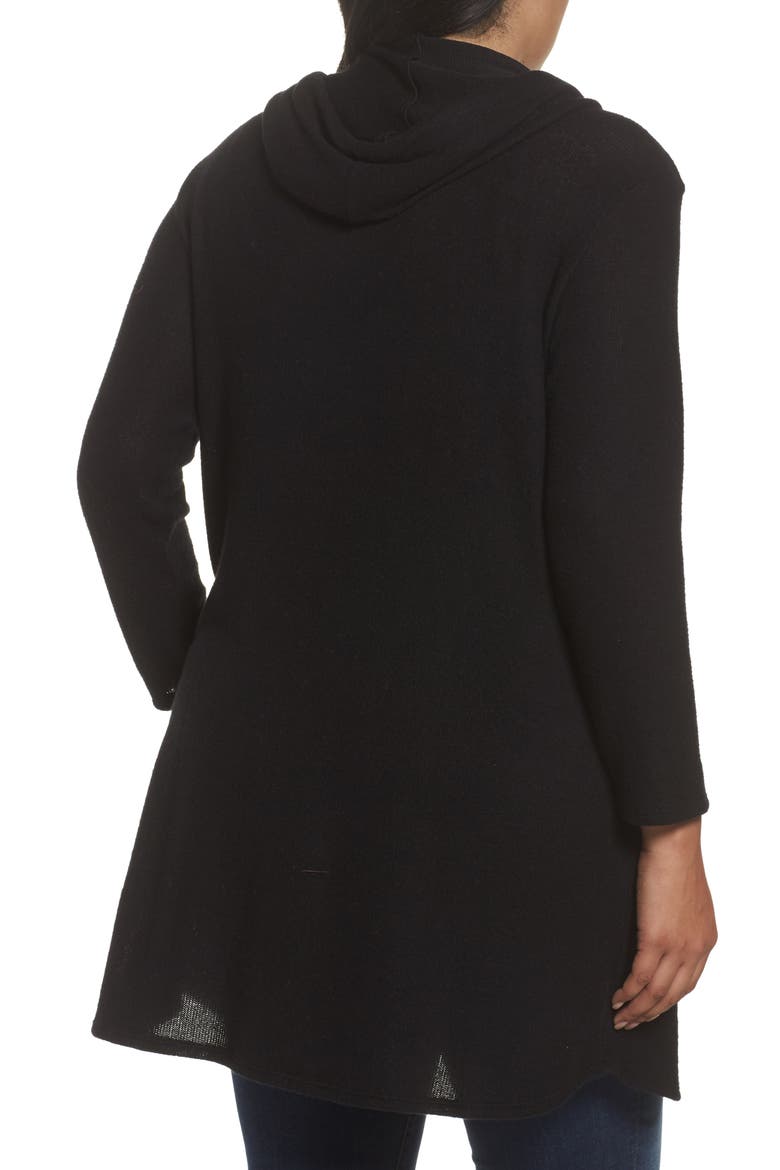 Hooded Knit Tunic, Alternate, color, BLACK