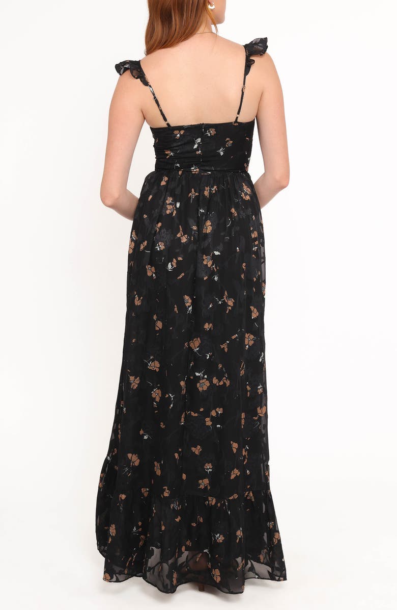 Petal & Pup Orielle Maxi Dress, Alternate, color, Black/ Beige Floral