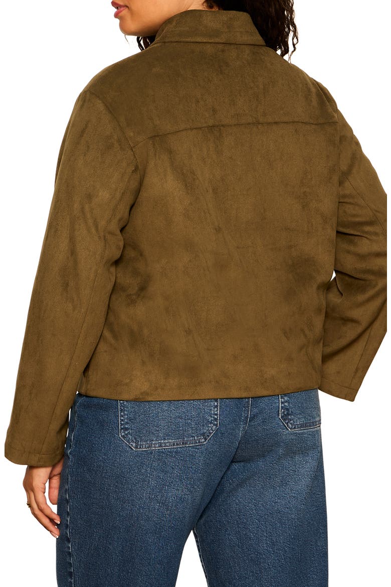 Avid Faux Suede Jacket, Alternate, color, LIGHT KALAMATA GREEN
