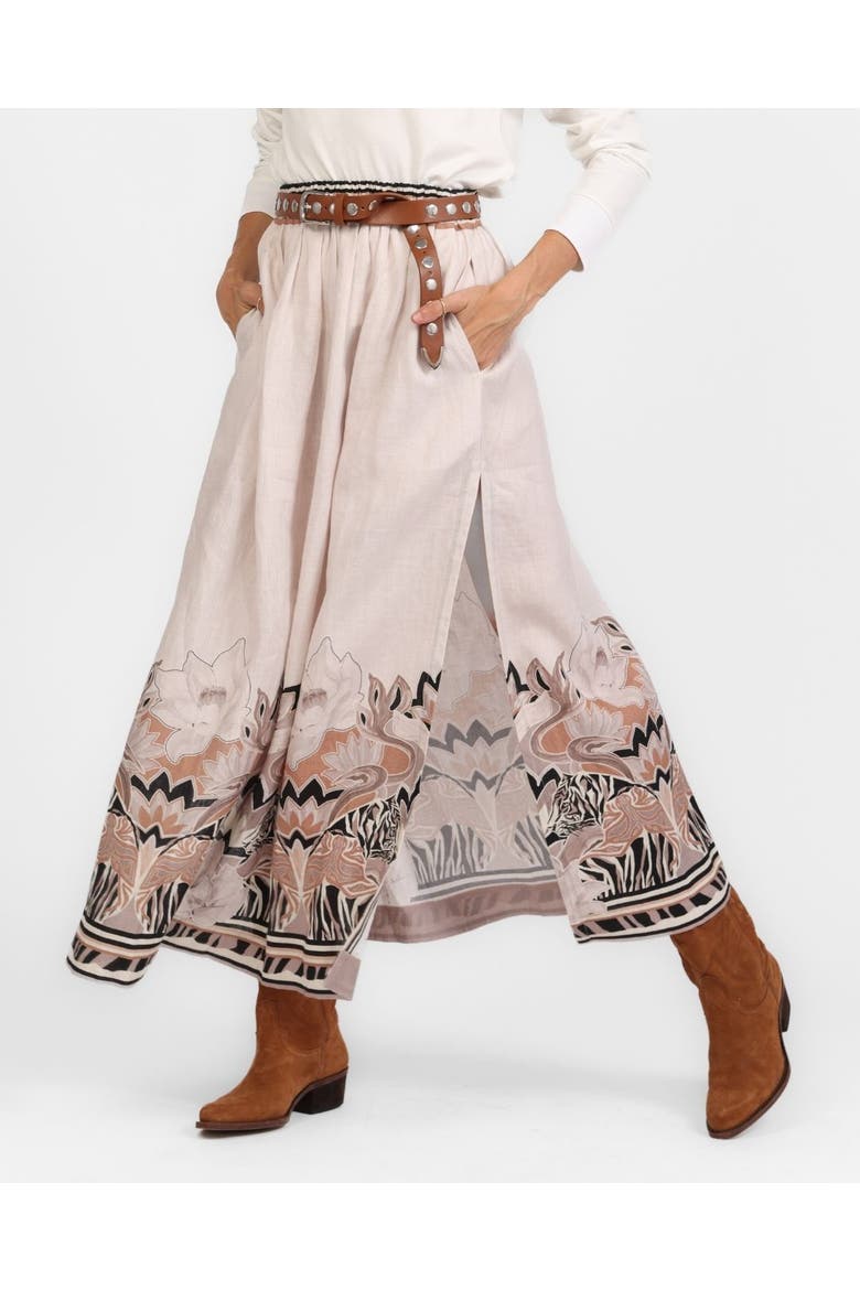 Skirt Lotus Tiger, Main, color, Ecru