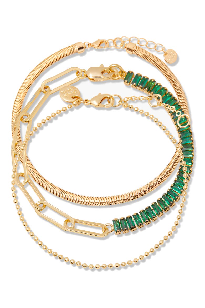 Priya Birthstone Tennis Bracelet Set, Main, color, GOLD MAY