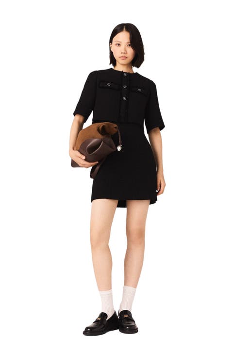 2-in-1 shiny tweed dress