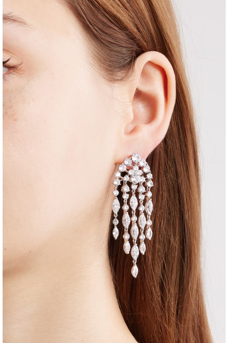 Chandelier Drop Earrings, Alternate, color, RHODIUM