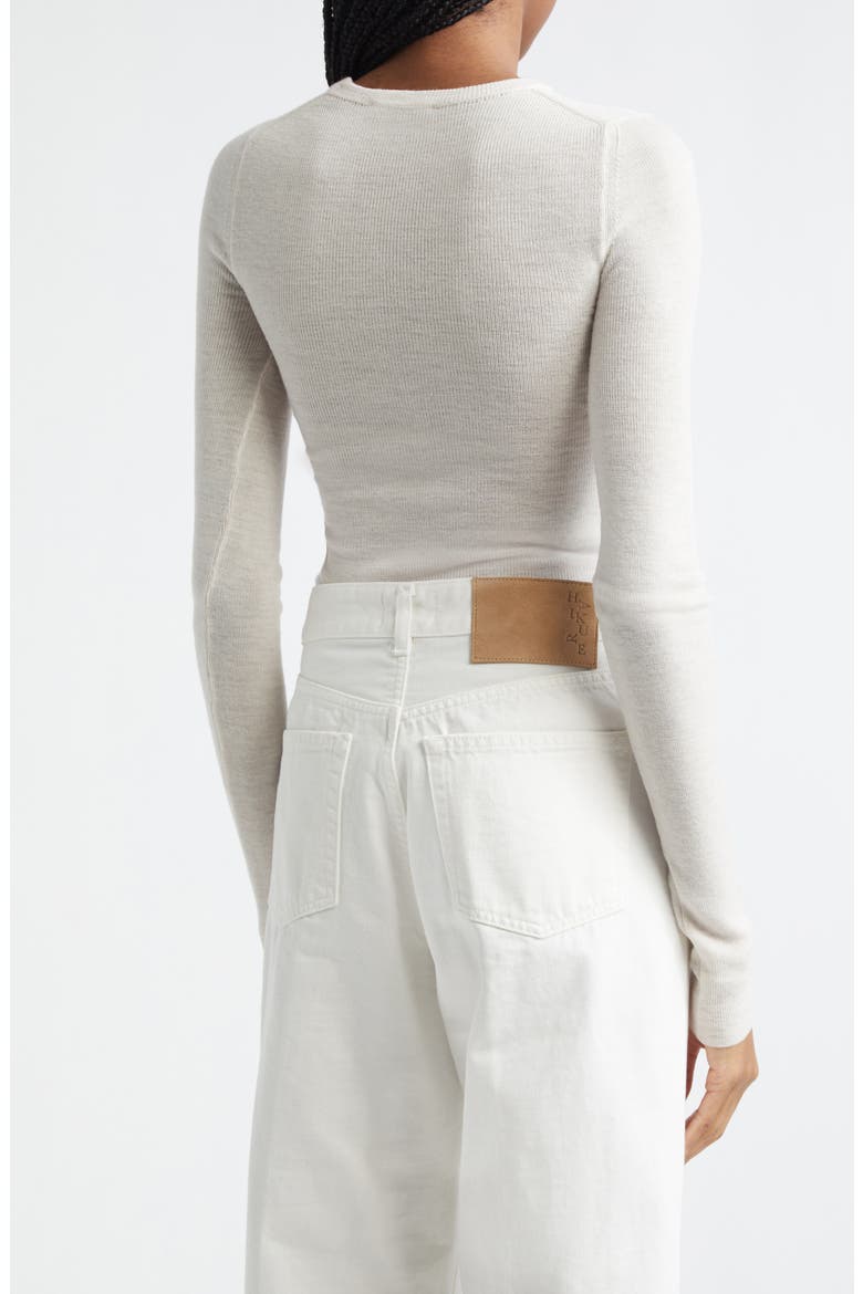 Joan Rib Extrafine Merino Wool Sweater, Alternate, color, BUTTER
