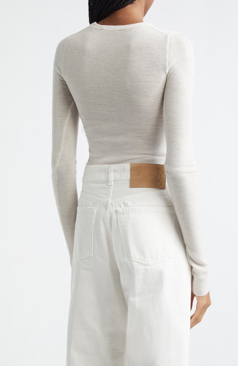 Haikure Joan Rib Extrafine Merino Wool Sweater, Alternate, color, Butter