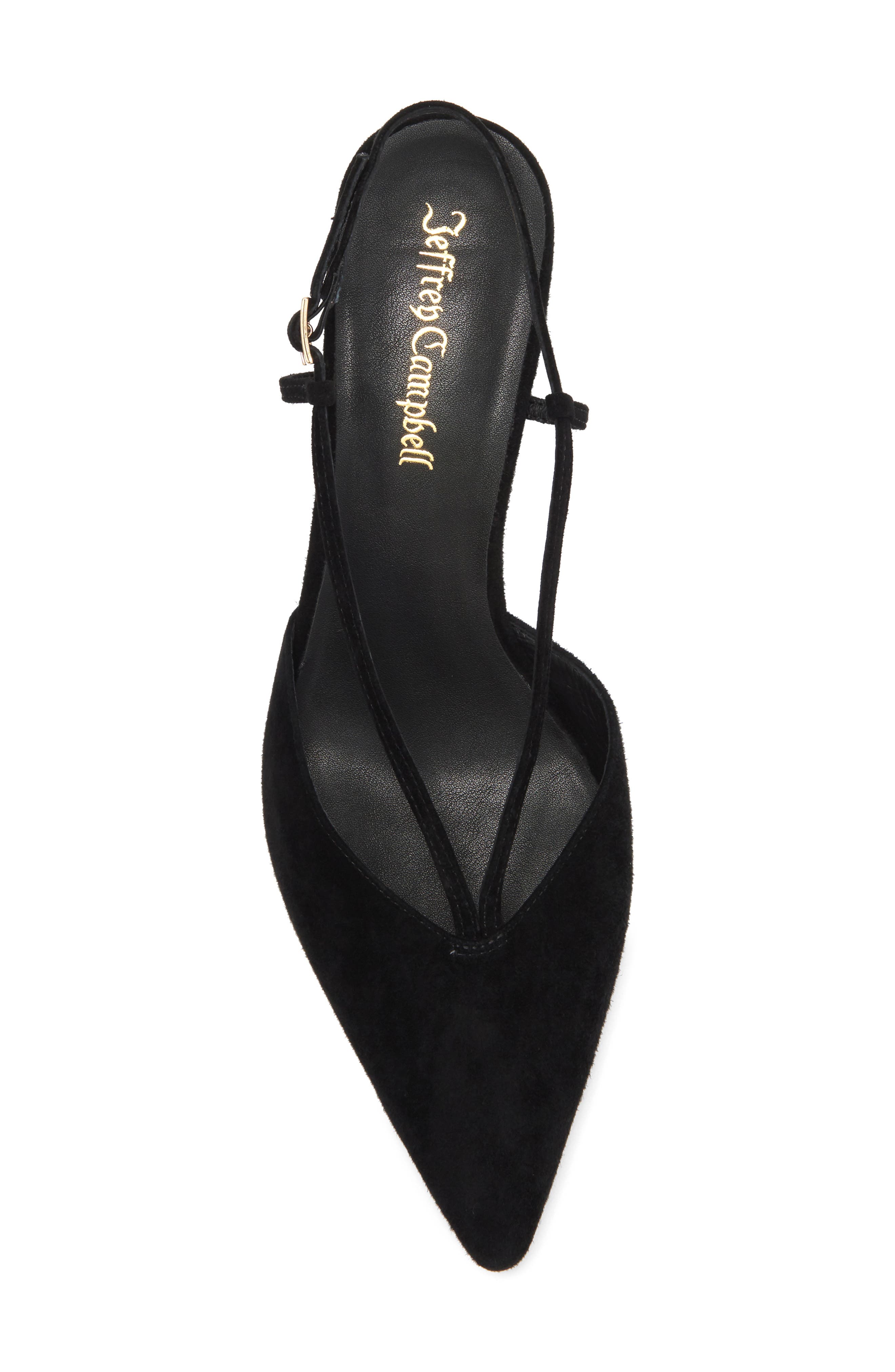 Jeffrey Campbell Annemarie Slingback Pointed Toe Pump, Alternate, color, Black Suede