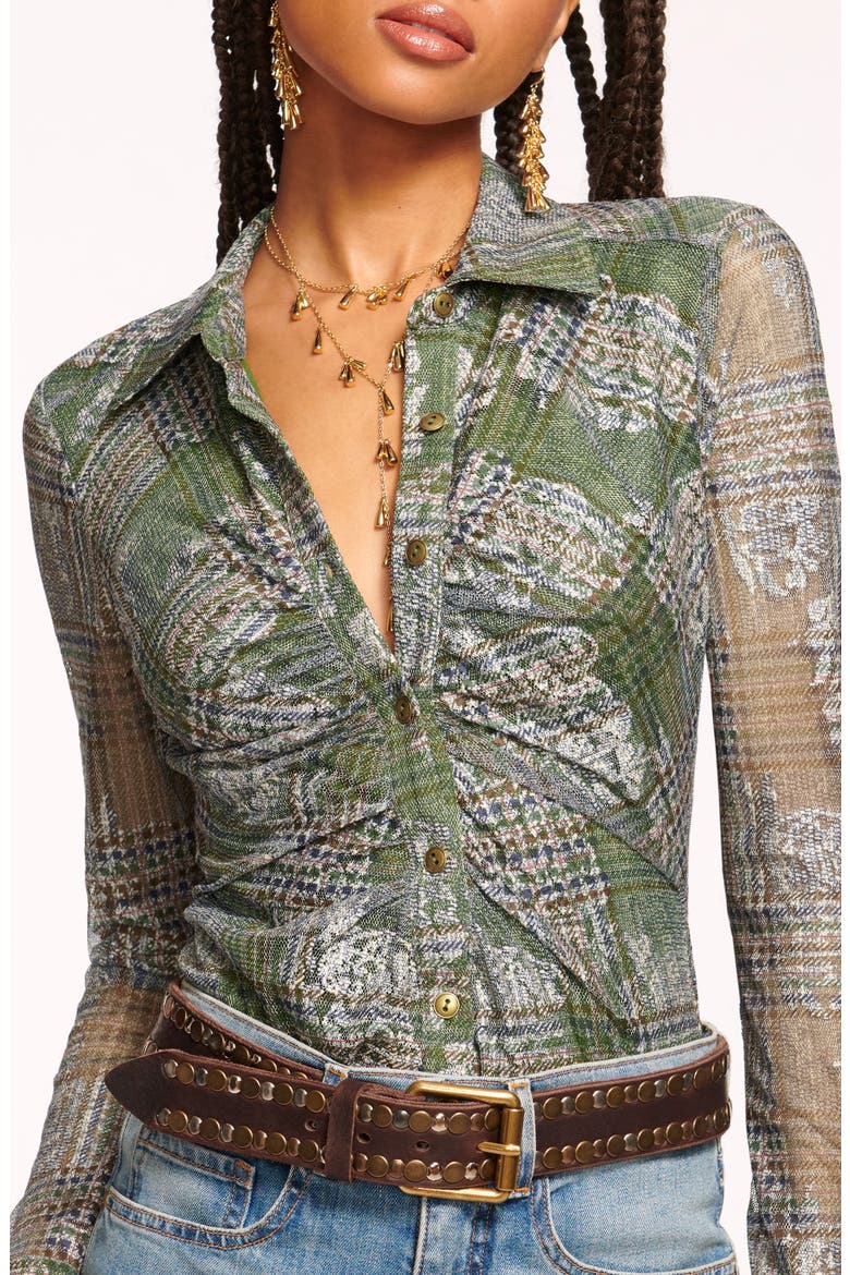 Hamilton Plaid Jacquard Button-Up Shirt, Alternate, color, DARK SAGE TARTAN