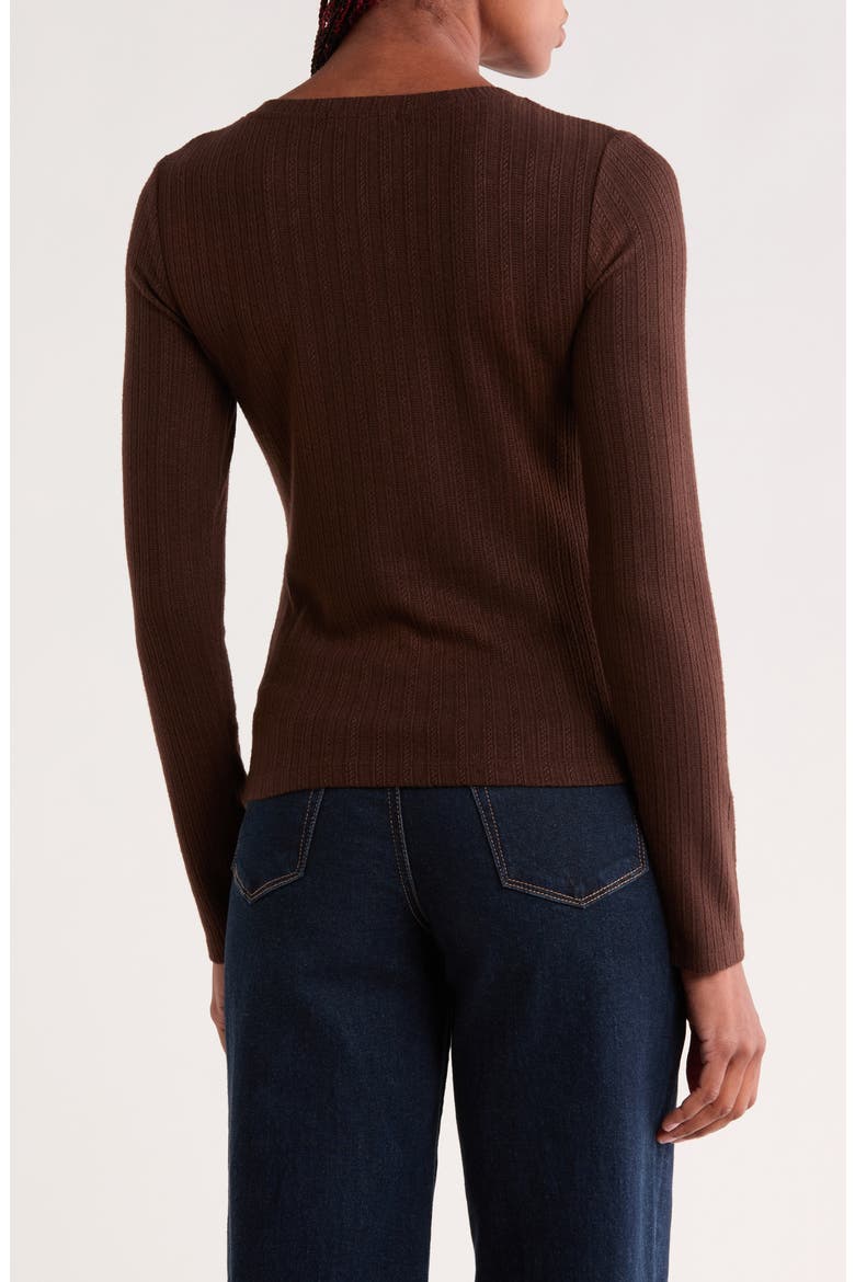 Charmed Rib Henley, Alternate, color, CHIP BROWN
