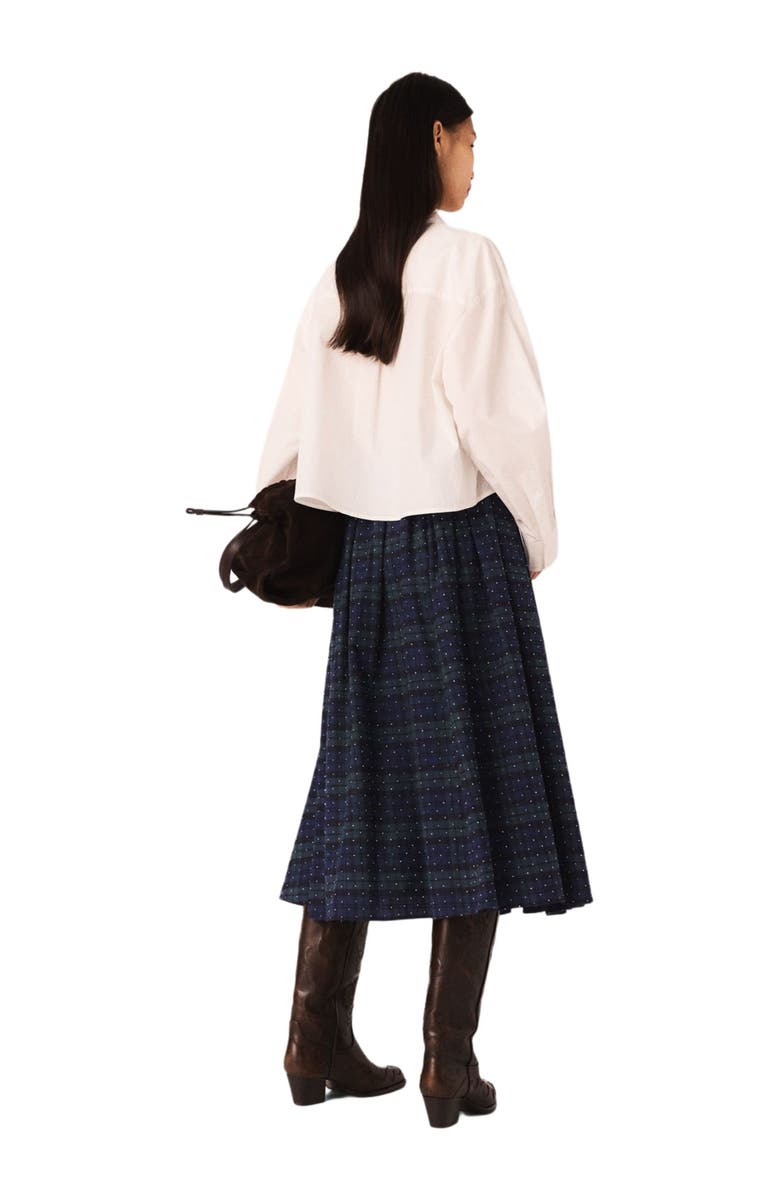 maje Check skirt with rhinestones, Alternate, color, 