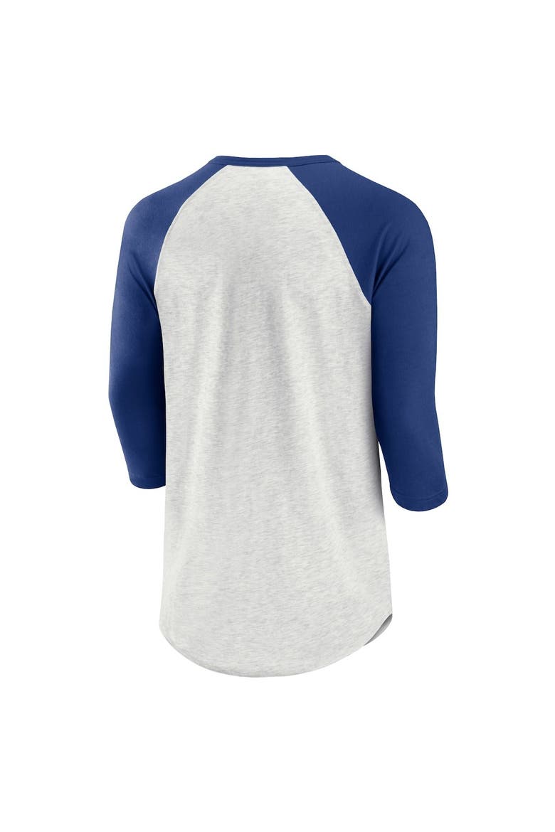 Men's Fanatics Branded Ash/Blue CO Rockies True Classics Better Believe Raglan Henley 3/4-Sleeve T-Shirt, Alternate, color, Ash