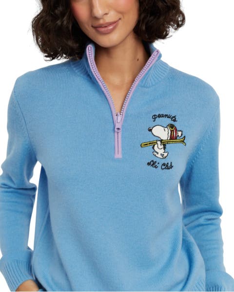 Wool-cashmere Snoopy Quarter Zip Sweater