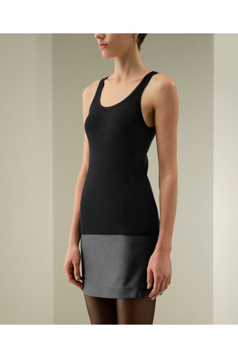 Women's Basic Silk Tank Top, Alternate, color, Black