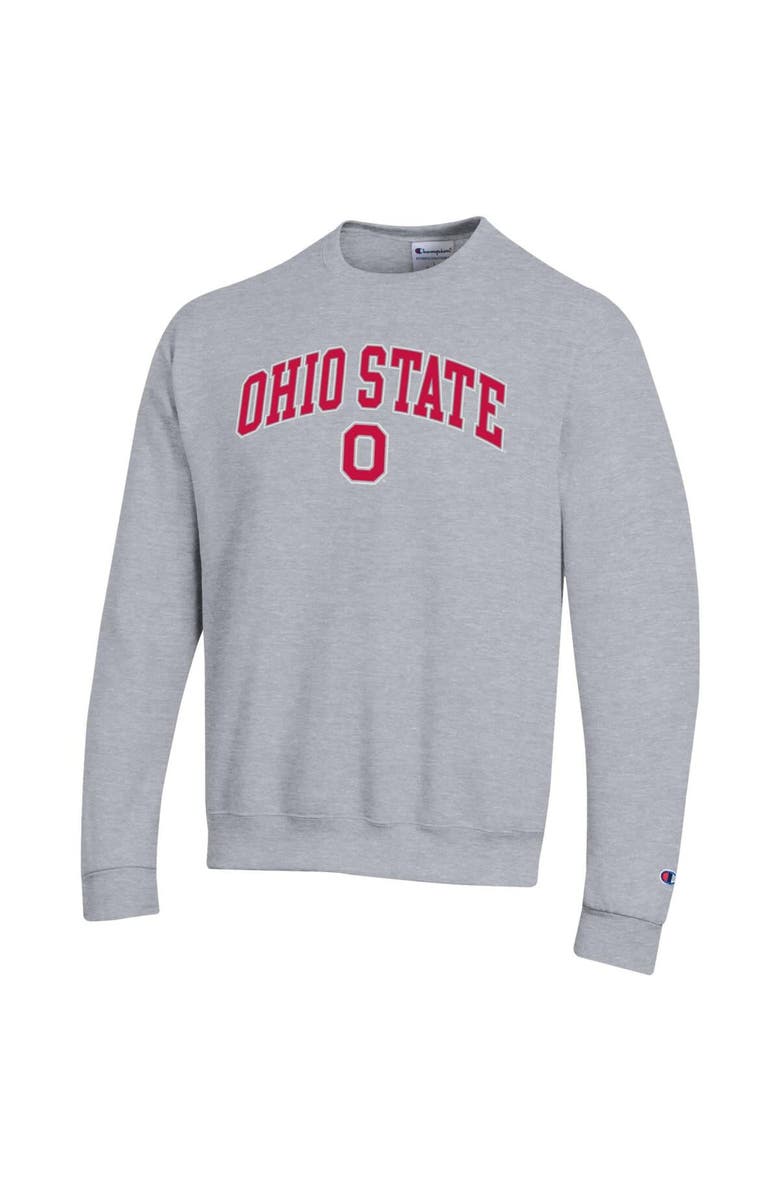 Champion Men's Champion  Heather Gray Ohio State Buckeyes Arch Over Logo Pullover Sweatshirt, Alternate, color, Heather Gray