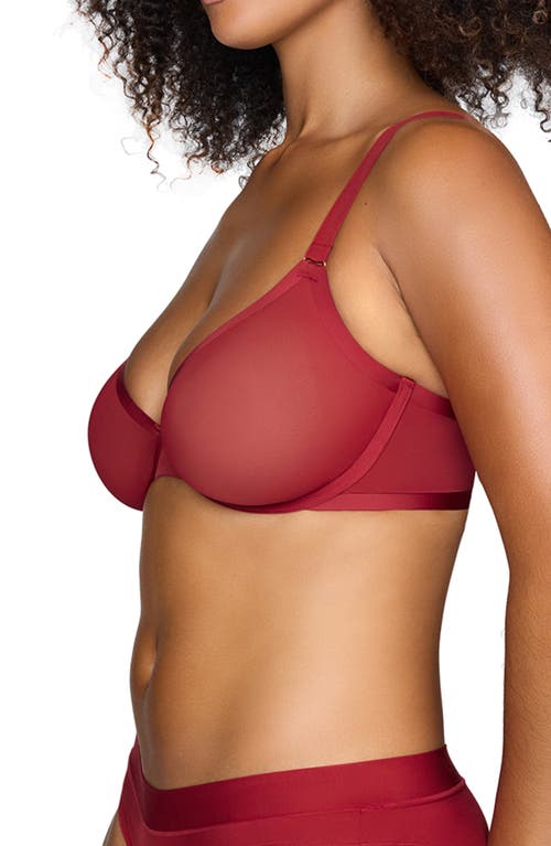Cuup The Plunge Underwire Sheer Mesh Bra In Scarlet