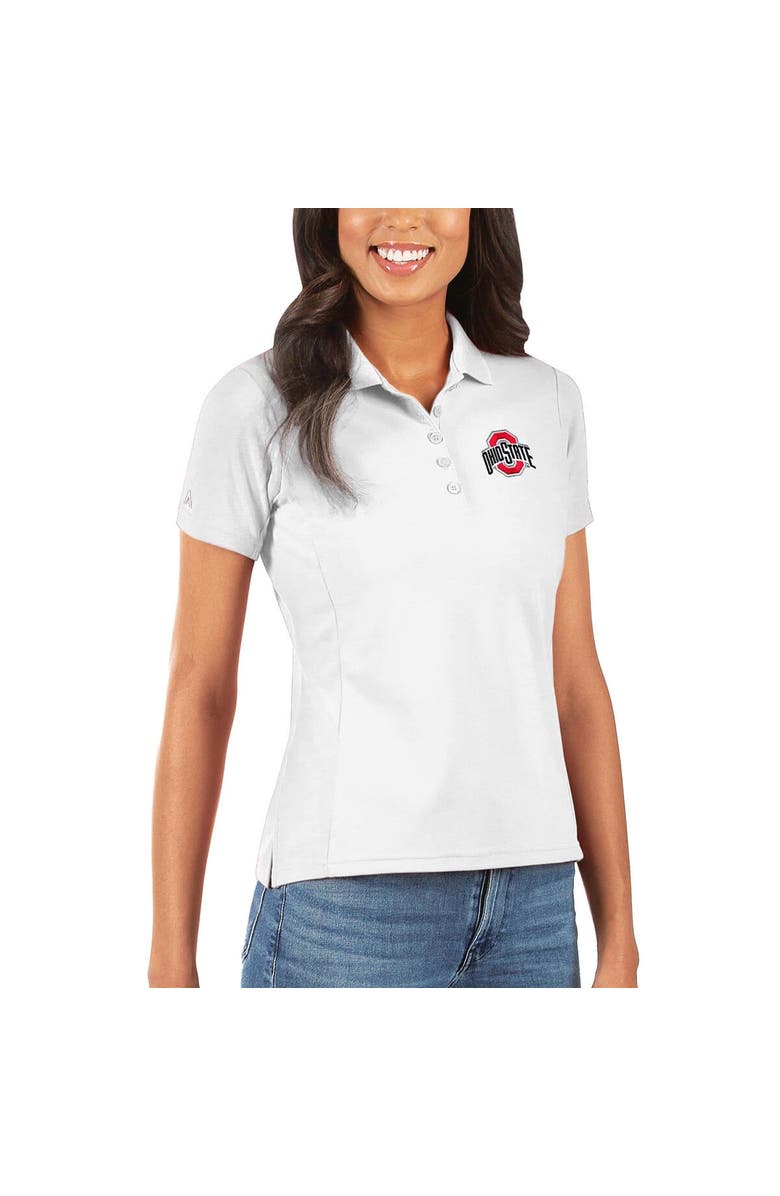 ANTIGUA Women's Antigua White Ohio State Buckeyes Legacy Pique Polo, Main, color, 