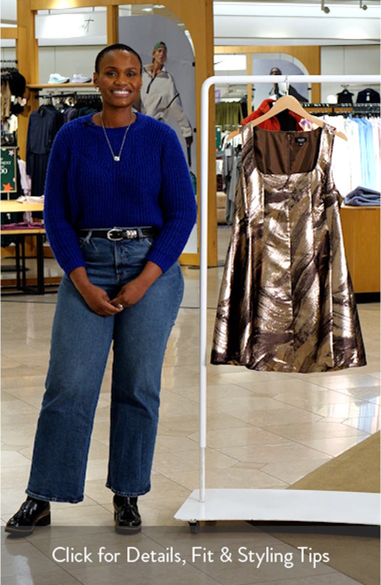 Metallic Fit & Flare Minidress, sales video thumbnail