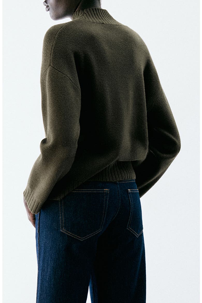 Marin Mock Neck Sweater, Alternate, color, KHAKI GREEN
