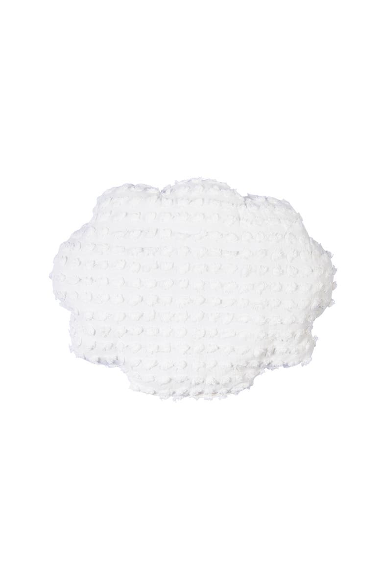 White Scallop Shell Cotton Blend Accent Throw Pillow 18" x 18", Alternate, color, White