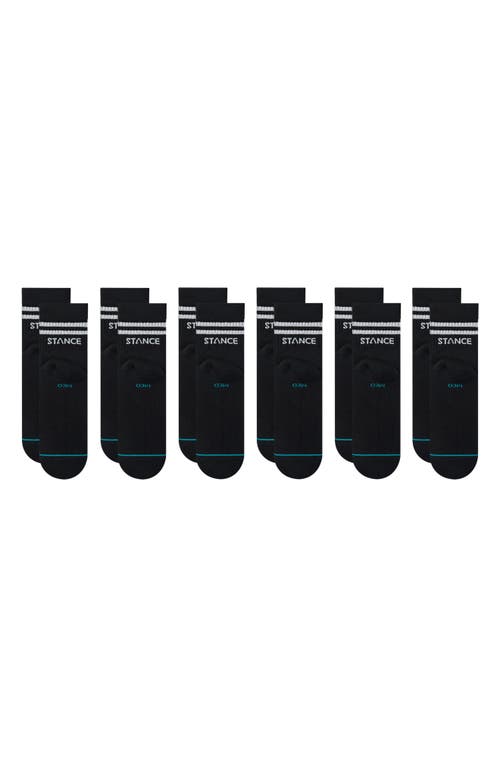 Stance Core 6-pack Quarter Socks In Black