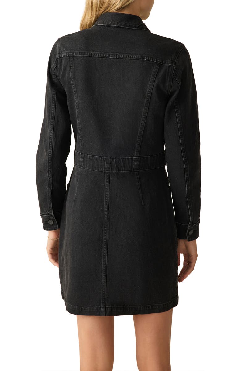 Faherty Michelle Long Sleeve Denim Mini Shirtdress, Alternate, color, Vintage Black Wash