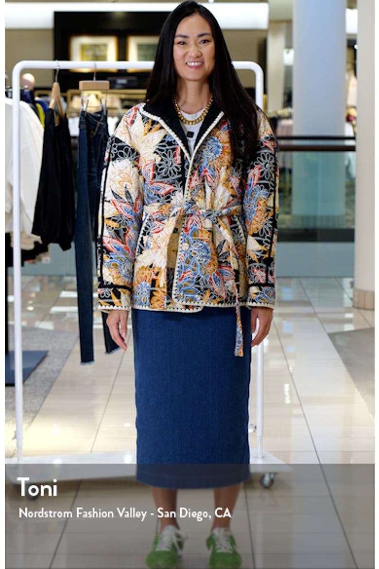 Embroidered Paisley Belted Quilted Jacket video