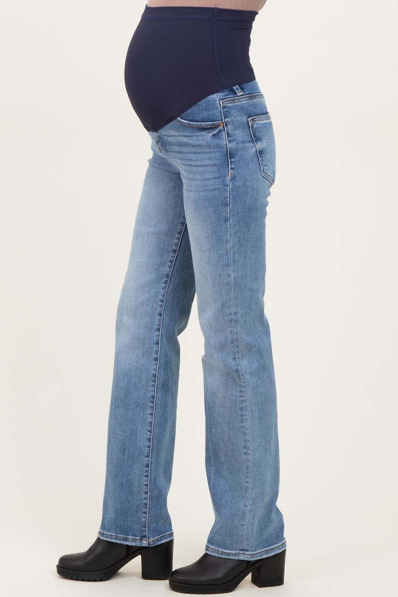 Medium Wash Straight Leg Maternity Jeans, Alternate, color, Blue