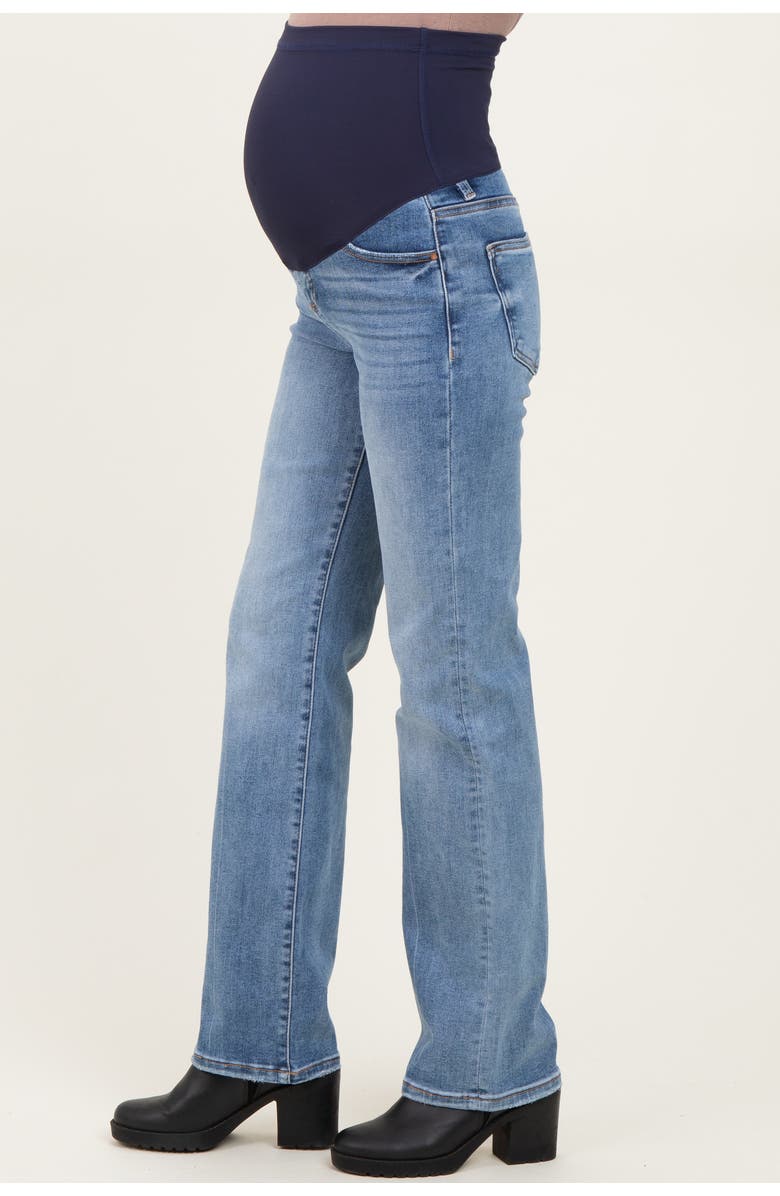 PinkBlush Medium Wash Straight Leg Maternity Jeans, Alternate, color, Blue