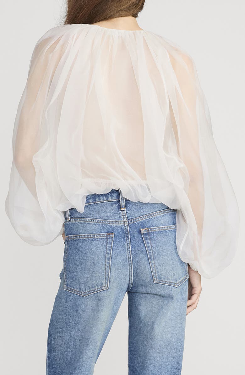 FRAME Sheer Silk Top, Alternate, color, Cream