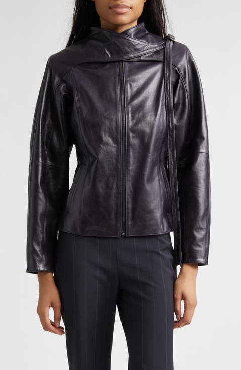 Plomy Leather Crossover Jacket
