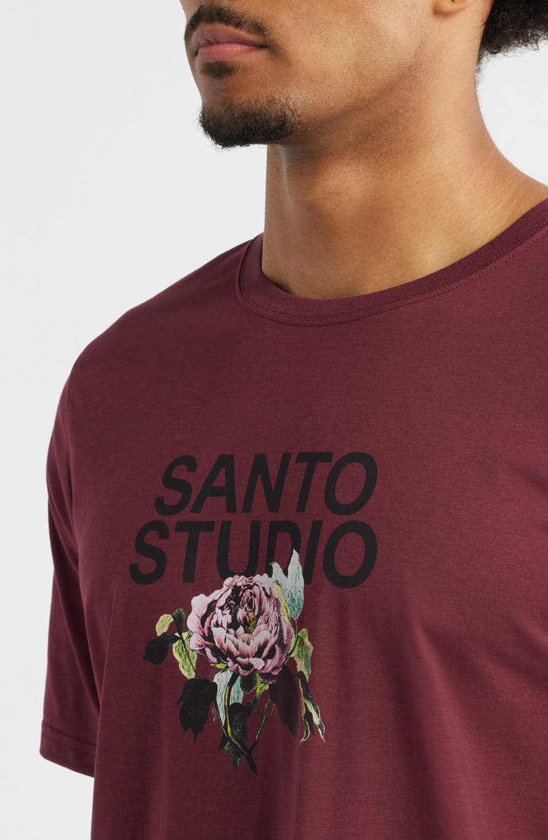 SANTO STUDIO Tempo Rose Cotton Blend T-Shirt, Alternate, color, Merlot