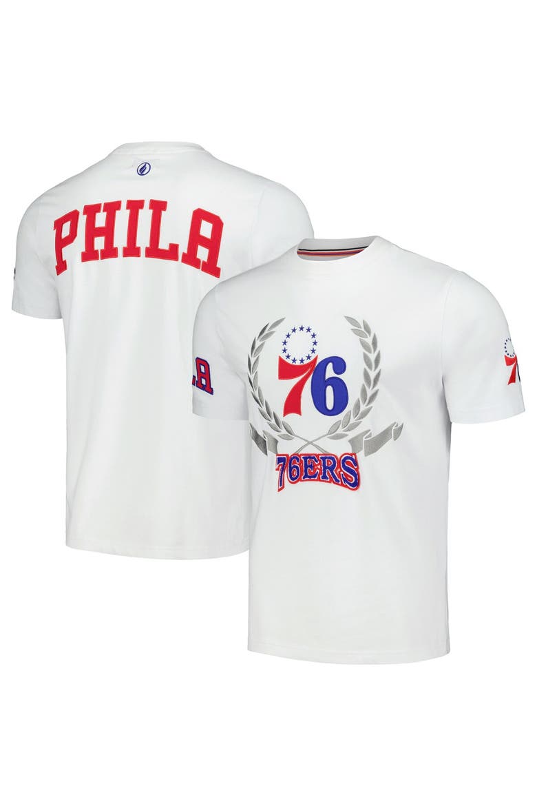 Unisex FISLL White Philadelphia 76ers Heritage Crest T-Shirt, Main, color, White